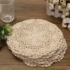 12pcs vintage tapis de coton rond main crochet dentelle napperons fleurs dessous de verre lot table de ménage décoratif artisanat accessoires T2005304t