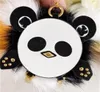 2022 Fashion Keychain Cute Roundness Design Black and White Panda Keyrings Holiday Gift Car Pendant Bag Pendant Harajuku Packaging7921315