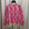 Spedizione gratuita marrone chiaro/rosa lettera stampa cardigan da donna marca stesso stile maglioni da donna DH56