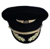 Custom Upscale Pilot Cap Airline Captain Hat Uniform Halloween Party Adult Men Military Hats Black For Women Wide Brim9683289