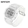 SANDA Donne di Sport di Modo cinturino Trasparente LED Orologio Digitale Signore Orologio Elettronico Reloj Mujer Relogio Feminino 2009 201217250u