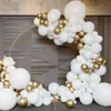 116pcs Set Mat wit Goud Metallic ballonnen slinger boog kit babyshower bruiloft verjaardagsfeestje Chrome Ballon Decoratie kinderen F315R