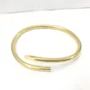 New Luxury Designer Bracelet 3mm Thinner Nail Bracelet for Women Cuff Bracelet Couple Bangle Gold Titanium Steel Bangle Jewelry Valentines Day Gift