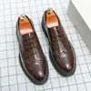 Äkta klänning Wingtip Classic Men's 850 Leather Male Lace Up Oxfords Brogue Office Wedding Party Formal Shoes for Men 2 34