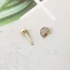 1000S Fine Jewelry 14k Yellow Gold Moon Earring 14k Real Gold With Diamonds Earrings Lower Price jewelry For Lady Gift