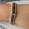 MG2016 4 MM Labradorite Quartz fumé pierre de soleil ensemble de bracelets femmes Mini pierres précieuses poignet Mala bijoux