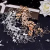 زفاف الزفاف الماس أغطية تاج تاج مجوفة أوراق الزفاف راينستون راينستون مع إكسسوارات شعر مجوهرات الزفاف التيان الزفاف الماس