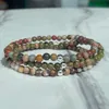 MG2024 4 MM Australian Zebra Jasper Unakite American Ocean Jasper Bracelet Set Womens Mini Gemstone Wrist Mala Jewelry