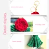 Retro handvävd roshänge nyckelringar kvinnor eleganta flätade blommor nyckelringar damer handväskor charms hängande ornament gåvor