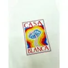 Casablanca designer män tees sommar runda hals färgad svamp tryck t-shirts vit kort ärm thir casablanc polos