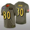 Baltimore''Ravens''Men 8 Lamar Jackson 21 Ingram 15 Marquise Brown Personalizado Mulheres Juventude Golden Olive Salute to Service Jersey