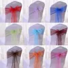 Sashes 50/100pcs High Quality Sash Organza Chair Sashes Wedding Chair Knot Decoration Chairs Bow band Belt Ties For Banquet Weddings 231208