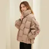 Parka da donna in piumino invernale in cotone corto Parka da donna oversize spesso caldo trapuntato in cotone piumino nero bianco blu imbottito Parka da donna 231208