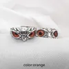 Hot selling punk style retro colorful Owl Ring Adjustable couple ring