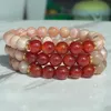 MG2032 8 MM cornaline pierre de soleil ensemble de bracelets femmes pierres précieuses naturelles perles énergie bijoux