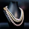 2024 NY DESIGN ICED ut Moissanite Diamonds Baguette Hip Hop Bust Down Custom Made Cuban Link Chain Heart Tennis