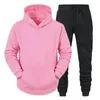 Conjuntos de treino masculino HoodiesPants Fleece Tracksuits Sólidos Pulôveres Jaquetas Sweatershirts Sweatpants Com Capuz Streetwear Outfits 231208