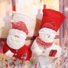 Grandes meias de feliz natal enfeites de árvore de natal saco de presente de natal saco de doces tecidos bonitos com vários estilos para escolher