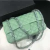 Bolsos de hombro de diseñador de moda Bolsas para mujer Flap clásico Color sólido Bolsa de cadena de rombos Chanei Monederos de piel de oveja bolsos de mensajería de 25 cm