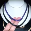 Catene di moda uomo donna 5mm 18/20 pollici 1 nero placcato oro Bling nero viola CZ catena da tennis collana a maglia gioielli regalo per un amico