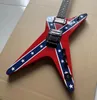 Kundenspezifische Washburn Dime 3ST Rebel Stealth Dimebag Darrell Flying V E-Gitarre 258