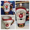 Water Bottles Christmas Ceramic Mug Elk Santa Christmas Gift Couple Cups 600ml Large Capacity Cartoon Office Water Coffee Cup With Lid Spoon 231208