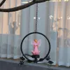 Bordslampor Solar Garden Lamp Decorative Harts Flower Fairy Staty Hängande prydnad Vattentät utomhus Lawn Angel Lighting Decor T226S