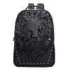 Whole factory mens shoulder bags street cool animal lion head men backpack waterproof wear-resistant leather handbag outdoor s2387