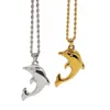 stainless steel necklace women's fashion versatile pendant clavicle chain Trendy vintage little dolphin pendant cute animal jewelry