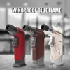 JOBON Metal Spray Flame Lighter Windproof Powerful Blue Gun with Lock Anti-Slip Base Ignition Device