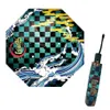 Devil's Blade Automatic Folding Anime Paraply Demon Slayer Kimetsu no Yaiba Ninja Samurai Paraply Rain Men Windproof Paraso2349