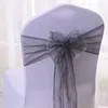 Sashes 50/100pcs High Quality Sash Organza Chair Sashes Wedding Chair Knot Decoration Chairs Bow band Belt Ties For Banquet Weddings 231208