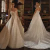 Berta Sequins A Line Wedding Dresses for bride Spaghetti Wedding Dress Bone Bodice Backless designer bridal gowns