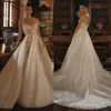 Berta Lentejuelas Una línea Vestidos de novia para novia Vestido de novia espagueti Blusa de hueso Vestidos de novia de diseñador sin espalda