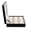 Fanala Pu Leather Watch Display Box 24 Grid Watch Case Jewelry Storage Organizer258T