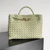 BottegVenets Andiamos tas echt leer 10a geweven schoudertas 32CM luxe handtas topkwaliteit Intrecciato tas met bovenhandvat crossbody tas medium