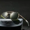 Gafas de sol con estuche Aviación AO Hombres Diseñador Gafas de sol para hombre Ejército americano Lente de vidrio óptico militar Carton308t