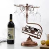 Metall-Weinregal, Weinglashalter, Arbeitsplatte, Ständer, 1 Flasche Weinaufbewahrungshalter mit 6 Glasregalen, ideales Weihnachtsgeschenk für Wi258S