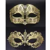 Party Masks Gold Metal Party Mask Phantom Men Women Filigree Venetian Mask Set Masquerade Couple Set Crystal Cosplay Prom Wedding 339y