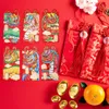 6pc kinesiska nyårsröda kuvert Lunar nyår av drake lyckliga pengar kuvertpaket för 2024 Spring Festival Party Supplies