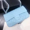 Bolsos de hombro de diseñador de moda Bolsas para mujer Flap clásico Color sólido Bolsa de cadena de rombos Chanei Monederos de piel de oveja bolsos de mensajería de 25 cm