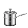 Pote de leite Pote de sopa Pote de leite 316 Pote de aço inoxidável Panelas antiaderentes Panela de leite não revestida para bebê perfeita para cozinhar macarrão a vapor de leite 231208