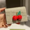 Fashionable Women Wallets High Quality Cherry Decoration Design Men Wallet Coin Purses Card Holders2699