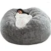 Coprisedia Ers Super Large 7Ft Nt Pelliccia Bean Bag Er Mobili per soggiorno Grande rotondo morbido soffice finto Beag Divano letto pigro Cappotto Drop De BJ