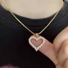 foxi jewelry wholesale luxury cubic zirconia 18k gold plated heart shaped pendant necklace for women