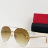 Diseñador de lujo para hombres, marca de gafas de sol de guepardo, gafas de sol de playa estilo piloto clásicas con medio marco plateado para hombres y mujeres, disponibles en varios colores UV400 CT0355