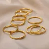 Rostfritt stålgravel Angel nummer 111 444 Ring Bang Gold Women All Finger Rings smycken 18K Guld