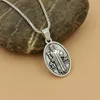 10 pezzi in argento antico con pendente ovale di San Benedetto per uomo donna gioielli talismano A-857d