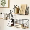 Metal Wall Shelf No punching Mounted Storage Rack for Bedside bedroom wall Shelf Hanging basket shelves for wall C10032552