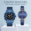 Paar Horloges NAVIFORCE Topmerk Roestvrij Staal Quartz Polshorloge voor Mannen en Vrouwen Mode Casual Klok Geschenken Set voor 291q